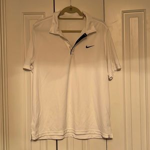 Mens white dry fit polo